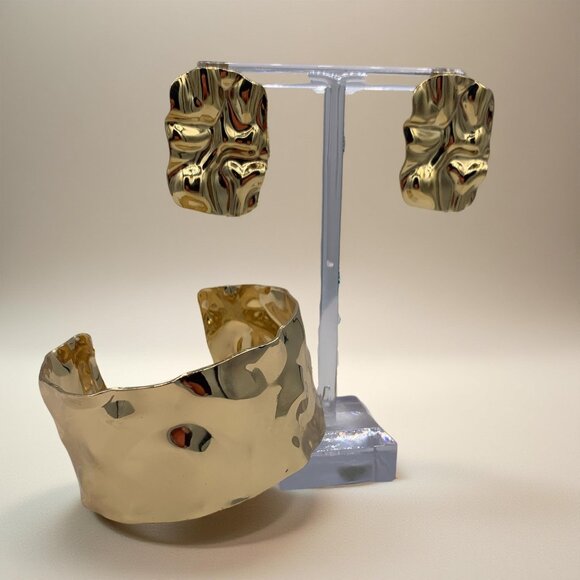 Veronique Miljkovitch skirt, EUC, black knit, gold, sz s, pull on, knee  length - Picture 11 of 16